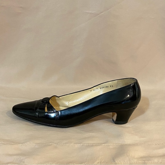 Silvia Fiorentina 7M Black Leather Heels - Picture 7 of 15